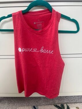 Pure Barre red heart crop top small